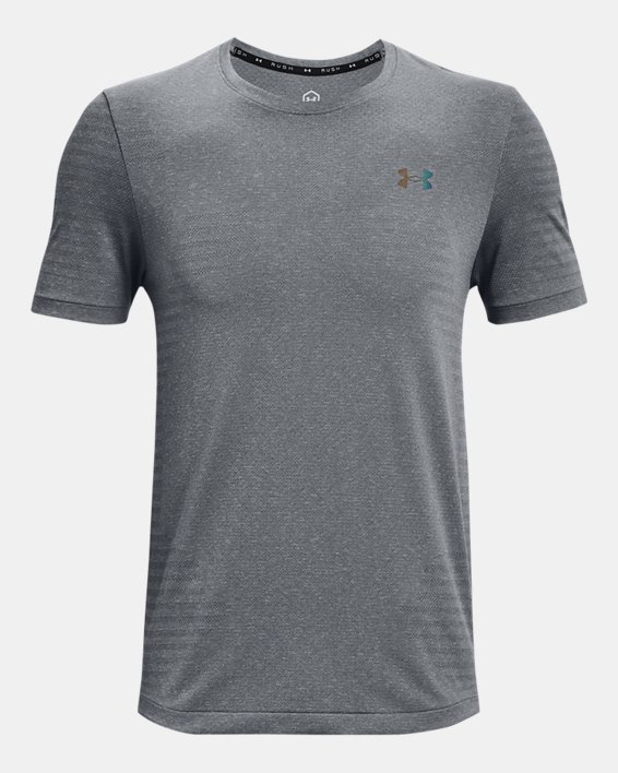 Men's UA RUSH™ Seamless GeoSport Short Sleeve in Gray image number 5